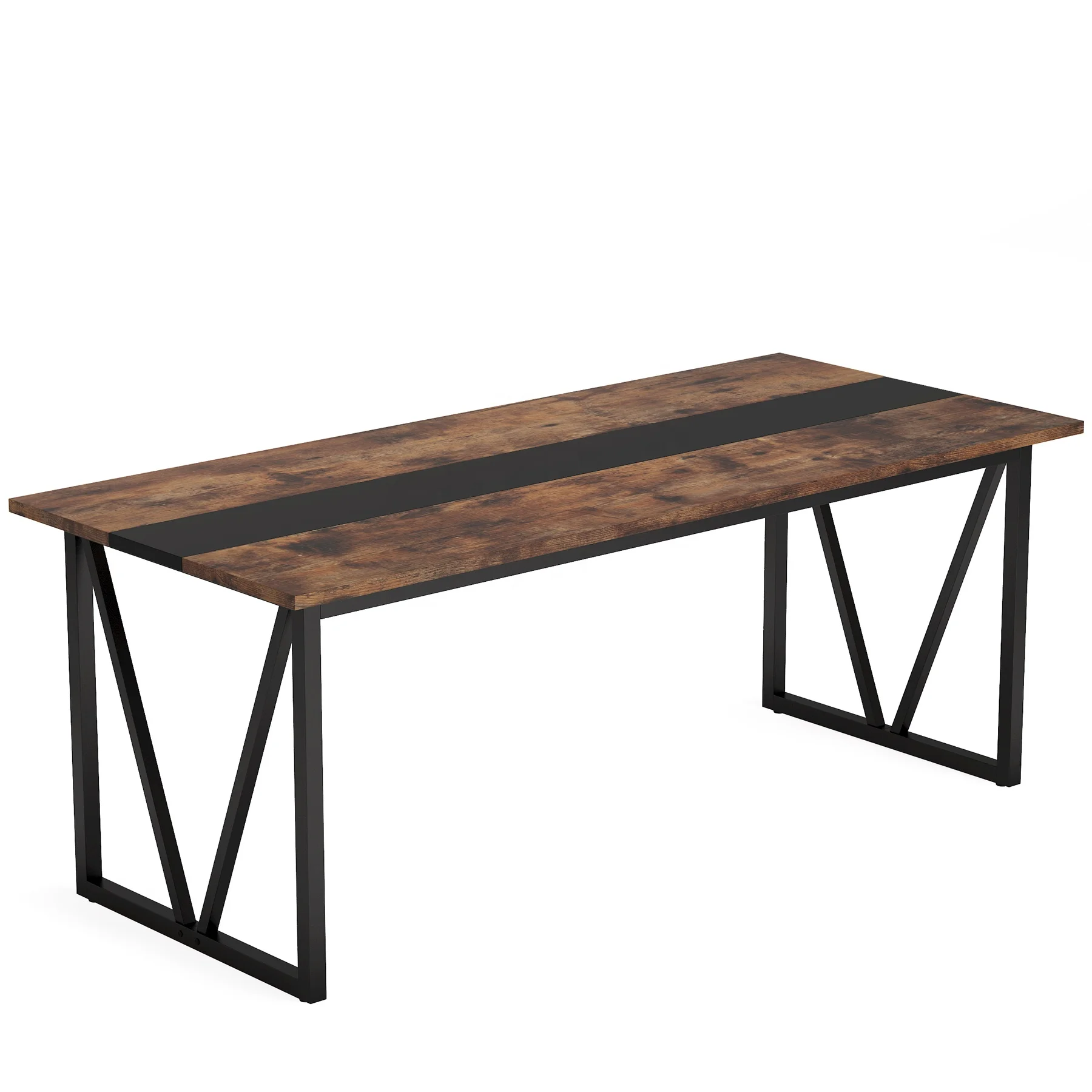 Tribesigns 6 FT Brown Conference Table Modern Meeting Seminar Table Training Table for Office Conference Room