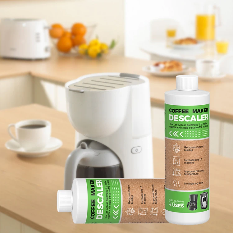 Phosphate free Removes mineral deposits built up on coffee makers, coffee machine descaling solution
