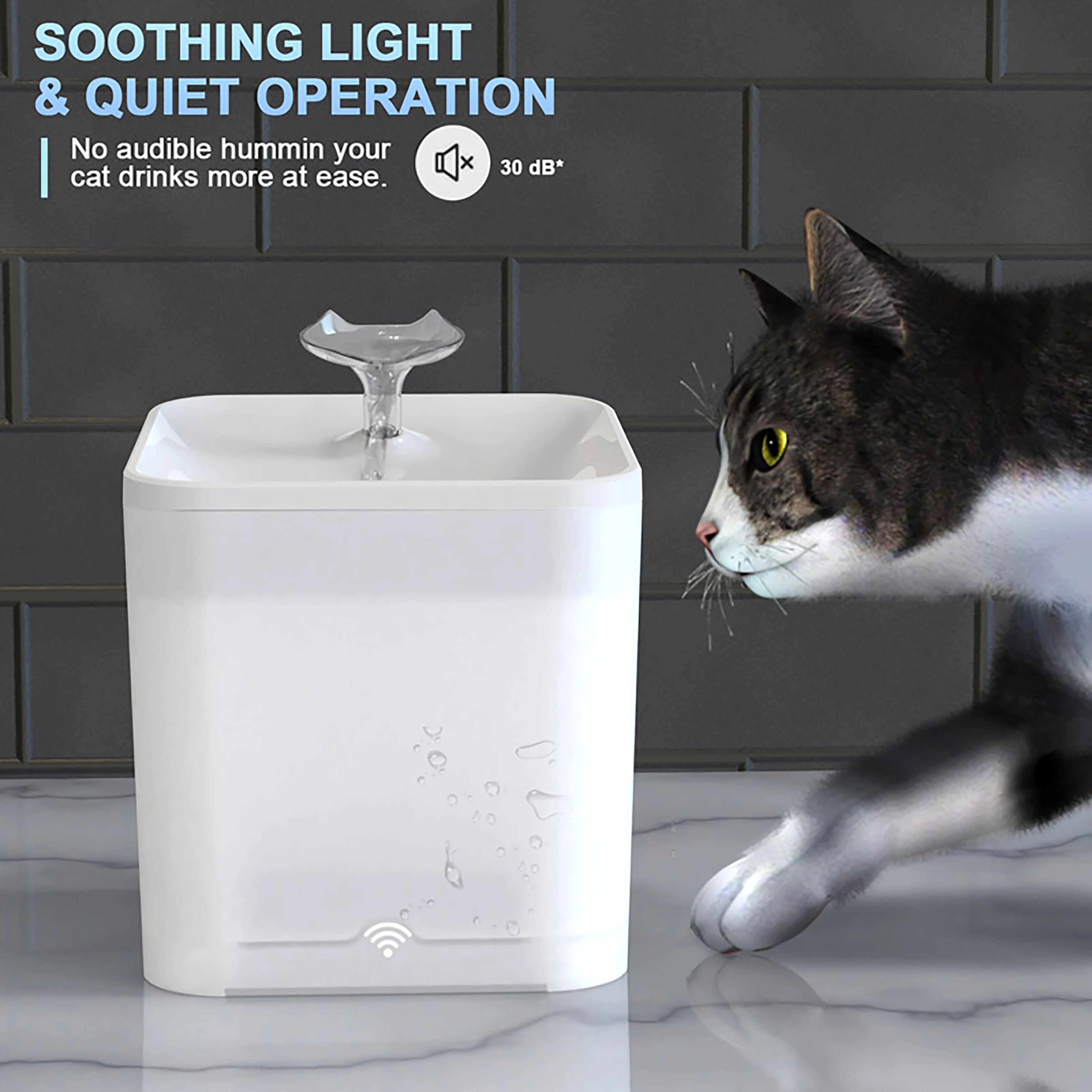 Wi-Fi автоматический питьевой фонтанчик для домашних животных, USB, кошек, Диспенсер воды, автоматический питьевой фонтан