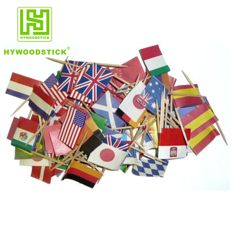 hot selling paper waxing wooden Israel Toothpick Flags with High quality for noodle