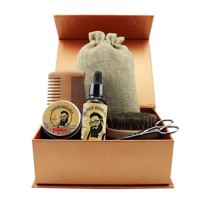 Mens Organic Beard Growth Oil Balm Set Beard Grooming kit