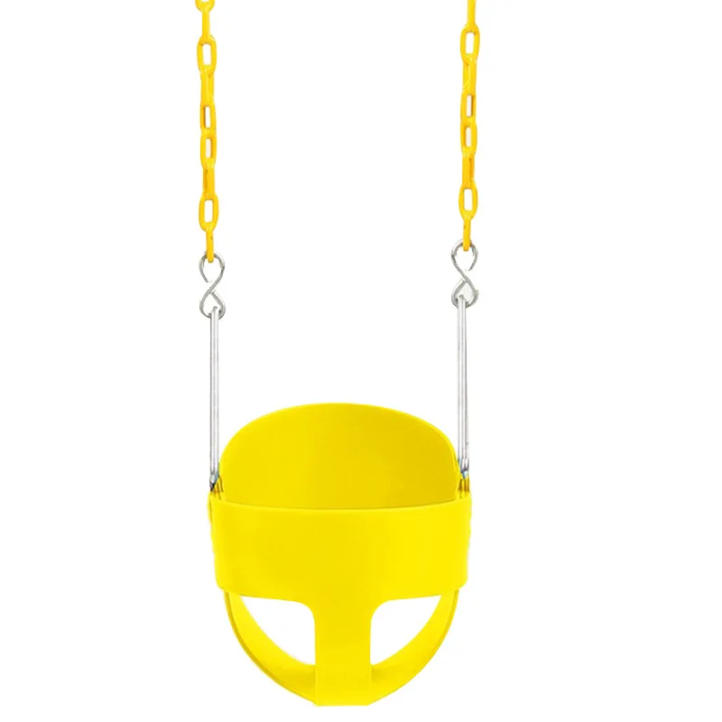 New Colorful Safe Eva With Chains Outdoor Play Kids High Back Baby Cradle Full Bucket Swing Seats