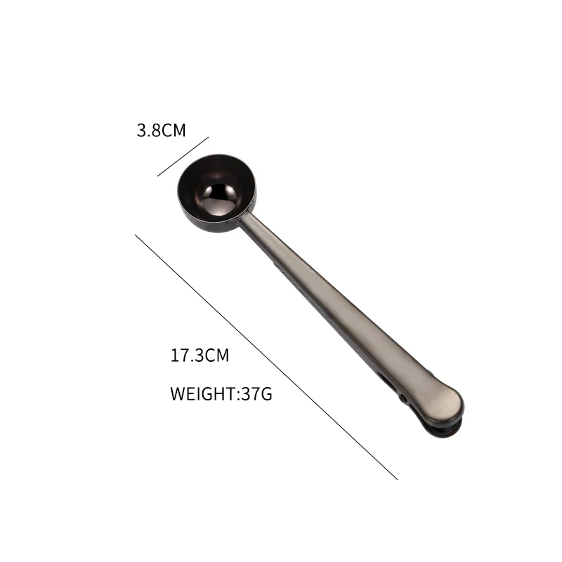 Amazon hot sale kitchenware gadgets  double-duty  stainless steel measuring coffee scoop  with clip