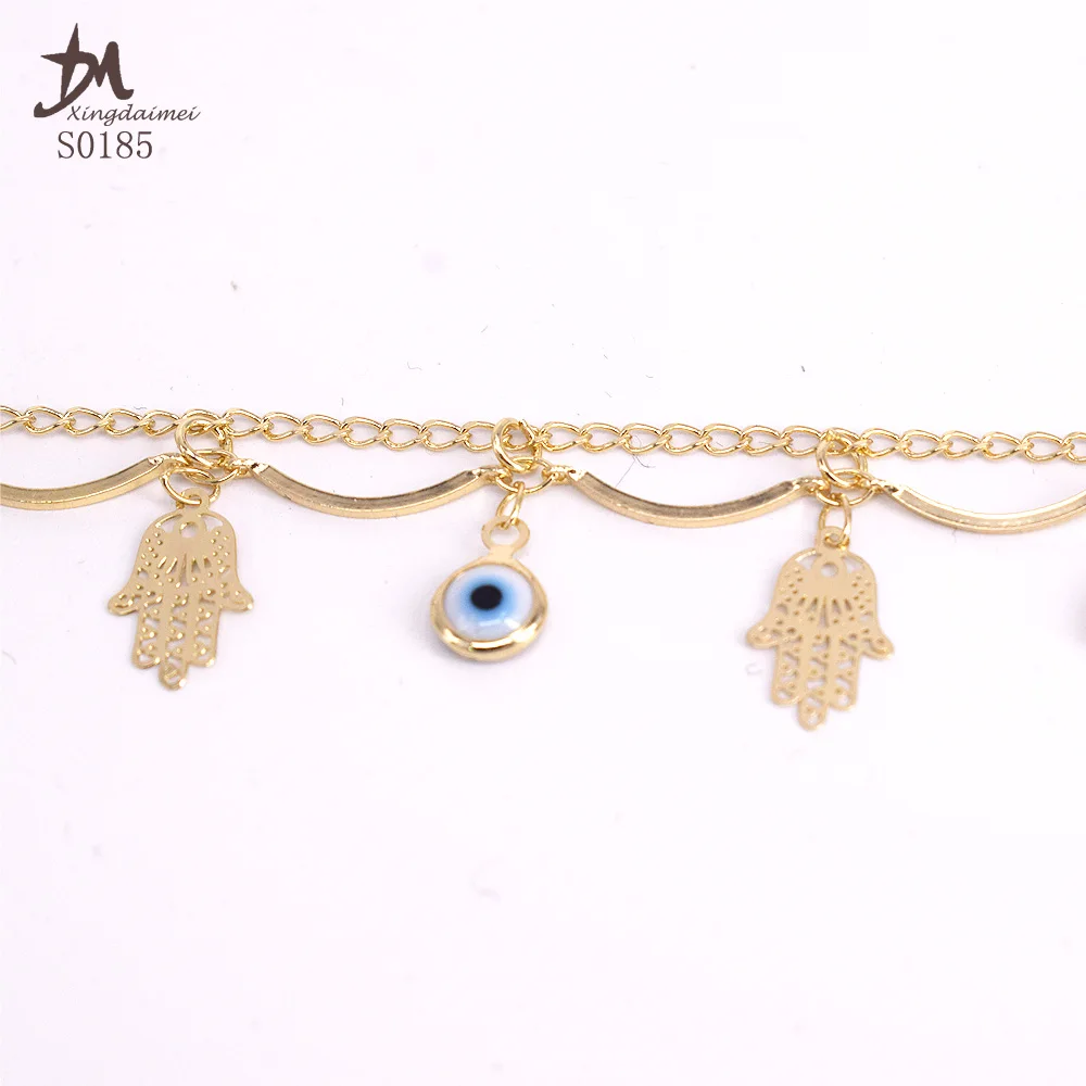 S0185 foot chain jewelry 18K gold women Palm Anklet