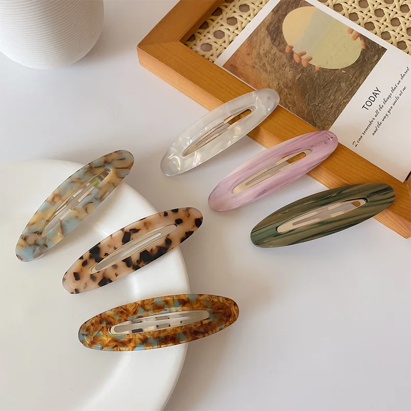 Корейская ацетатная овальная заколка для волос