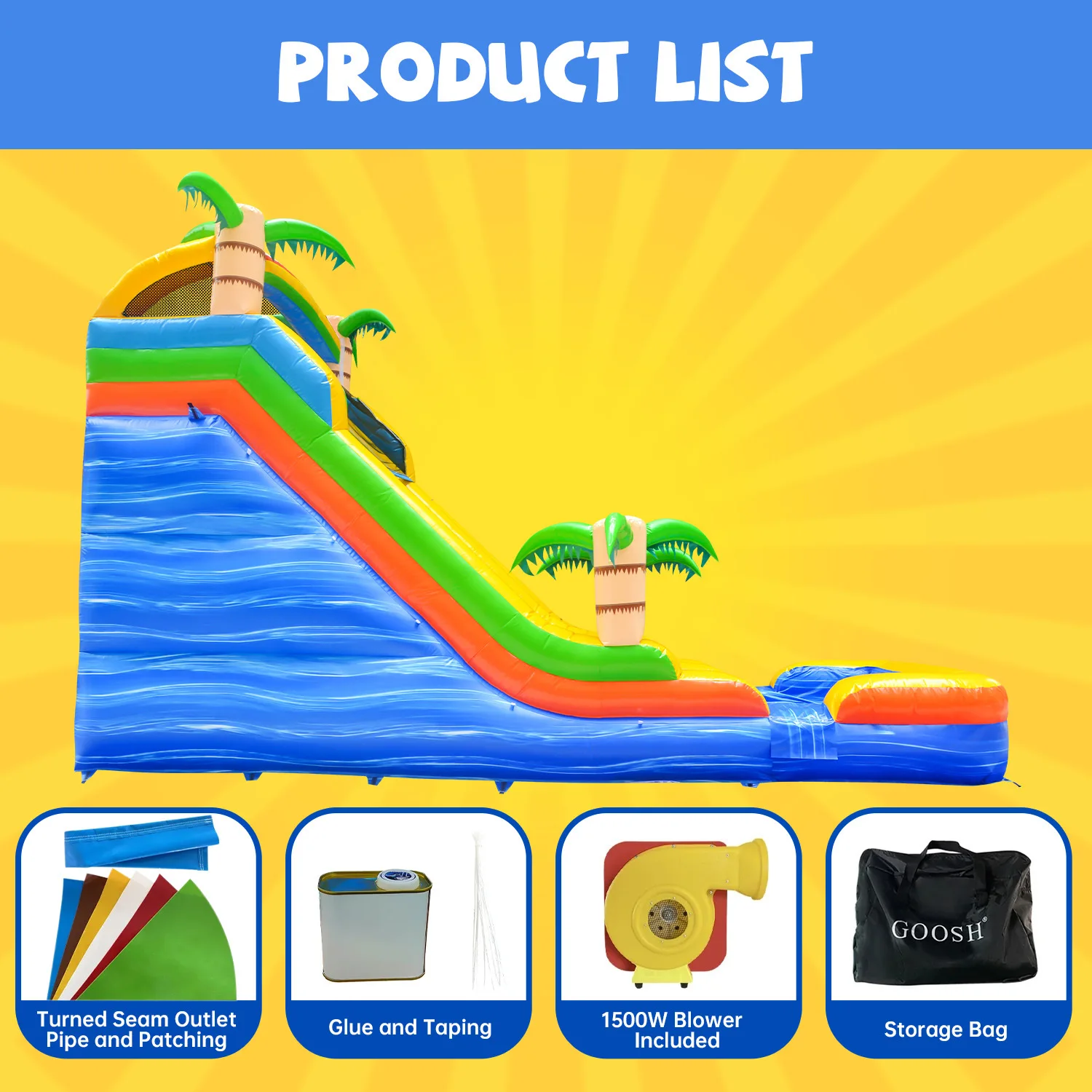 Coconut Tree Summer Ocean Inflatable Castle Inflatable Trampoline Inflatable Slide