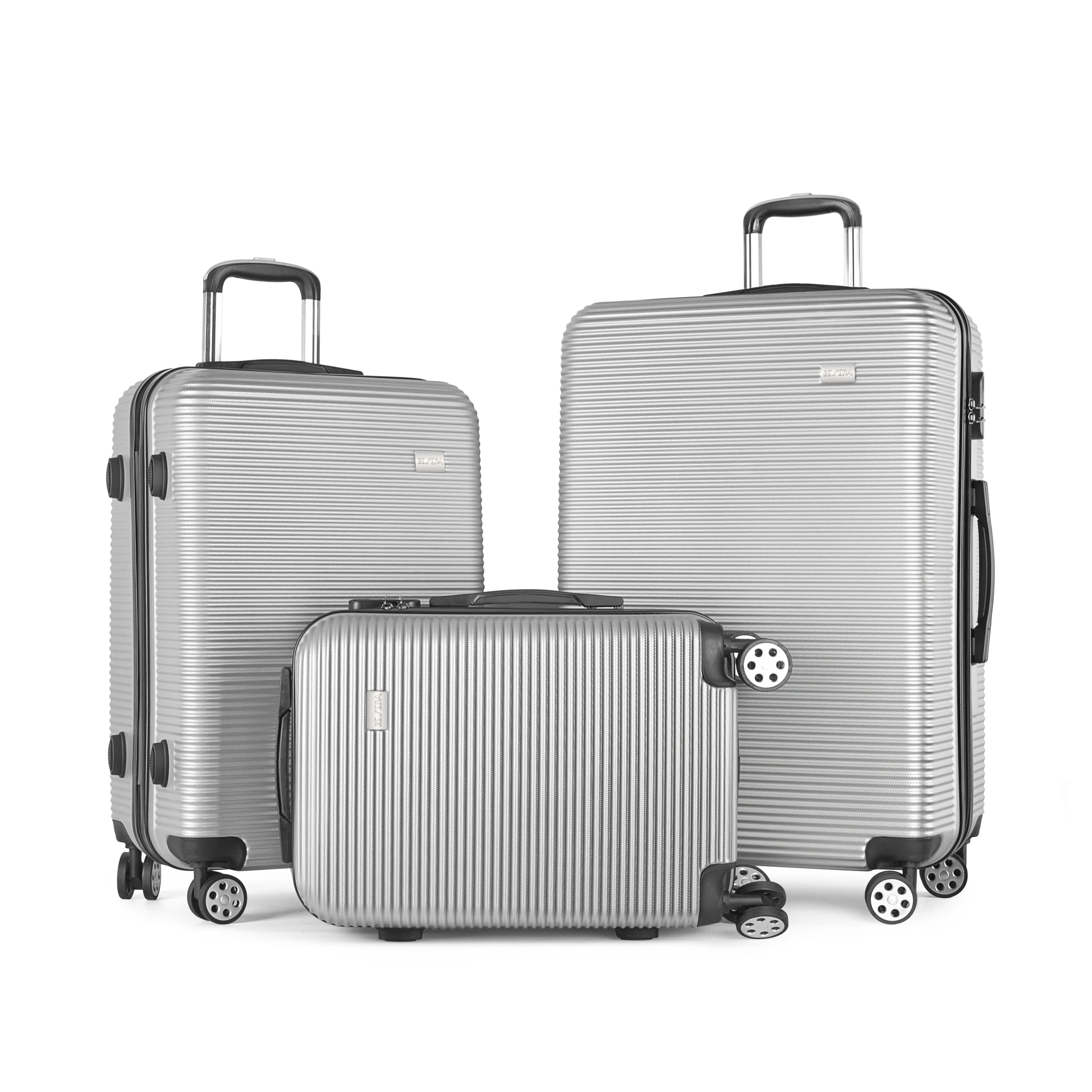 4 spinner 360 degree silent wheel Abs travel suitcase sets hard shell luggage bags 20 inch 24 inch 28 inch luggage sets