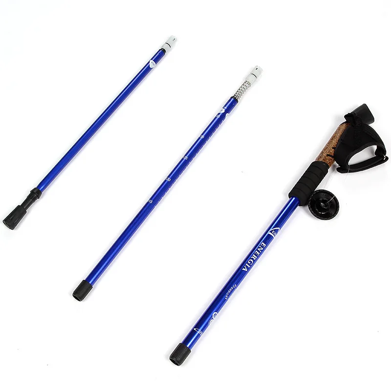 Aluminium 6061 external lock adjustable telescopic Trekking Poles Collapsible Nordic Walking Stick
