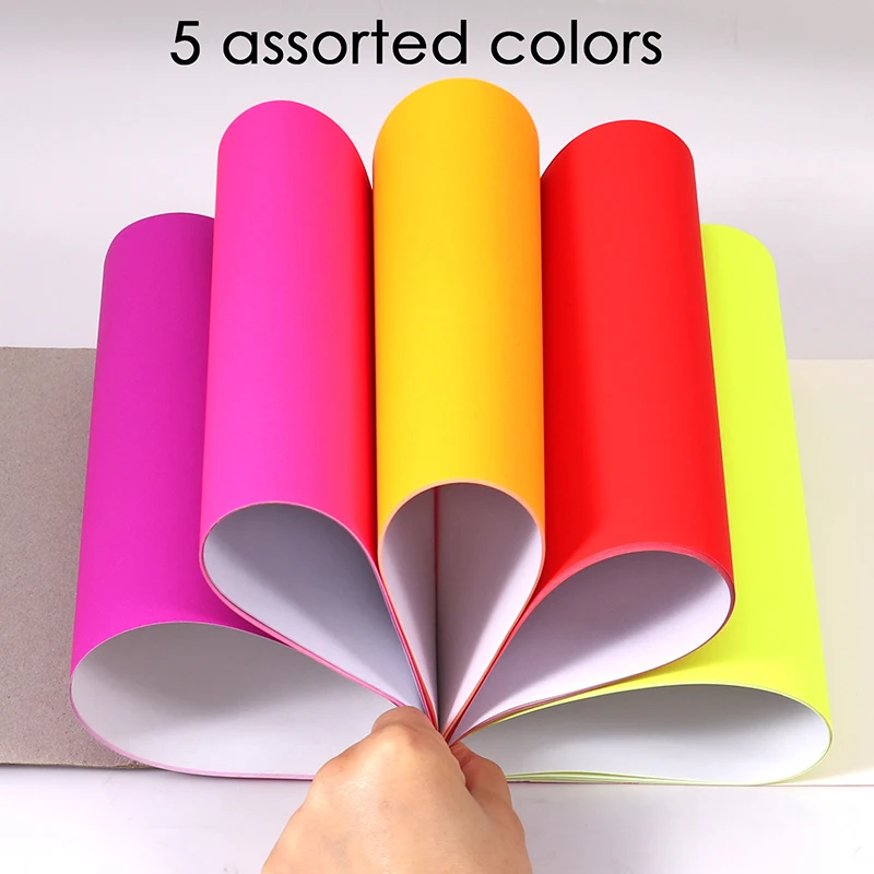 Foska Hot Sale New Item 80GSM Bright Fluorescent A4 Paper for Kids Colorful DIY Craft Handmade Paper