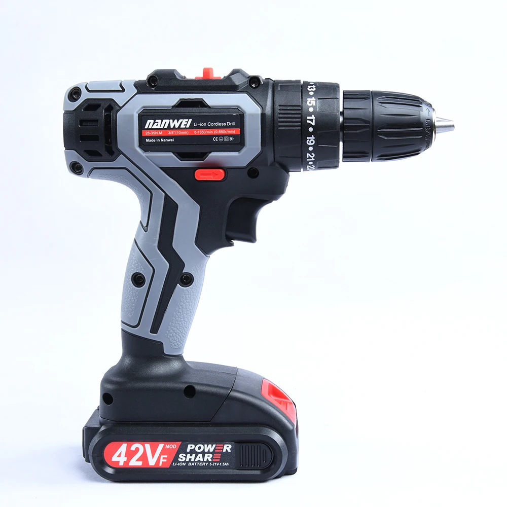 Ударная дрель, миниатюрная беспроводная ручная дрель, литий-ионный аккумулятор, 21 в