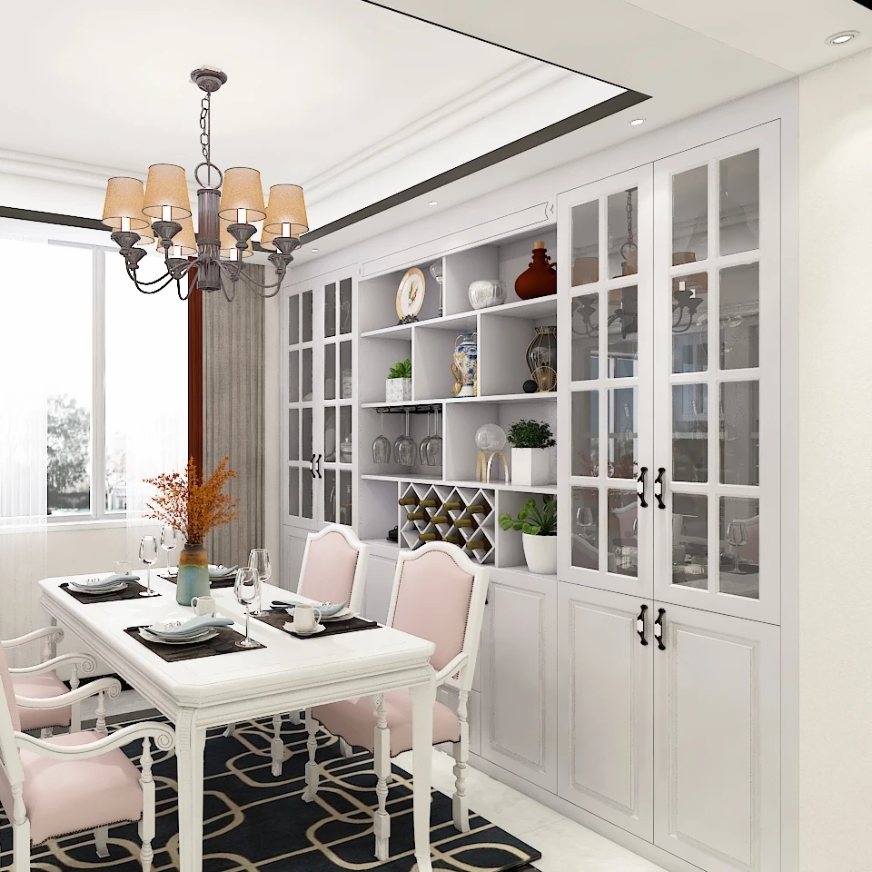 New design custom popular living room furniture set wooden multi-door storage cabinet