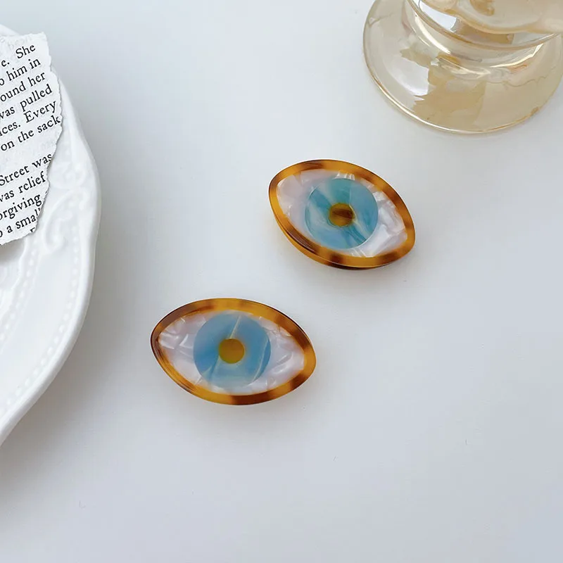 custom fashion cute 3.8cm acetate hair claw INS evil eye hair accessories evil eye hair clip