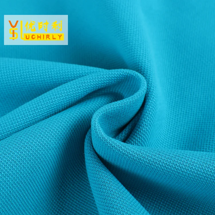 CVC spandex double sided pique knitted fabric