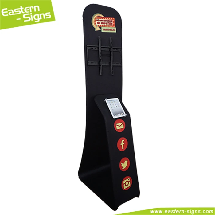 New style anodized aluminum pole trade show display cosmetic luxury tv stand with led lighting