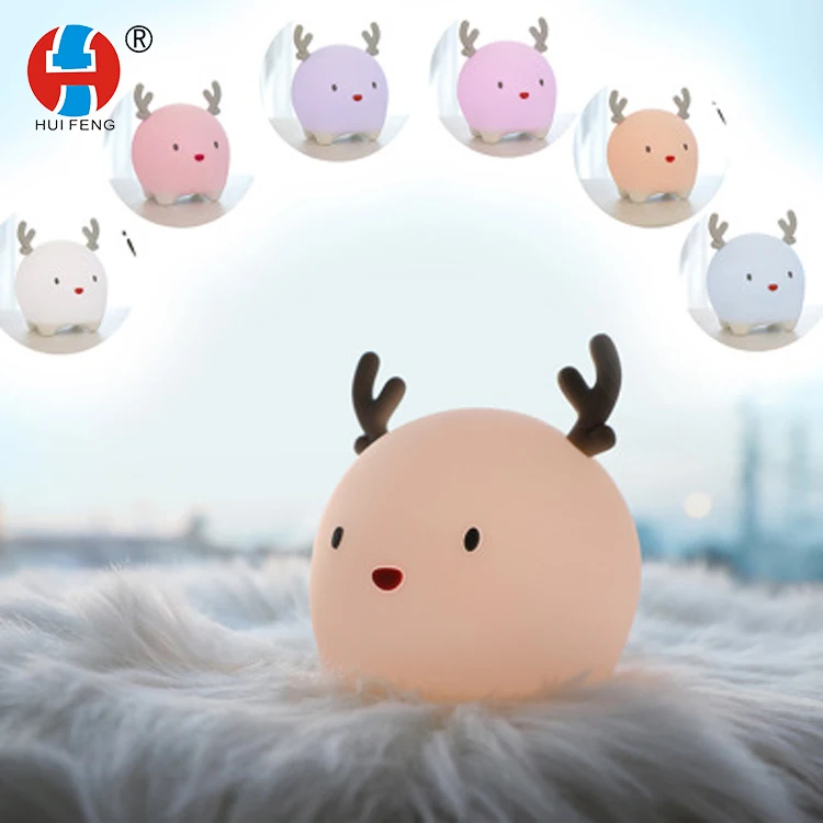 
cute fawn Silicone night lamp & USB charging beat night light and sleep atmosphere light 