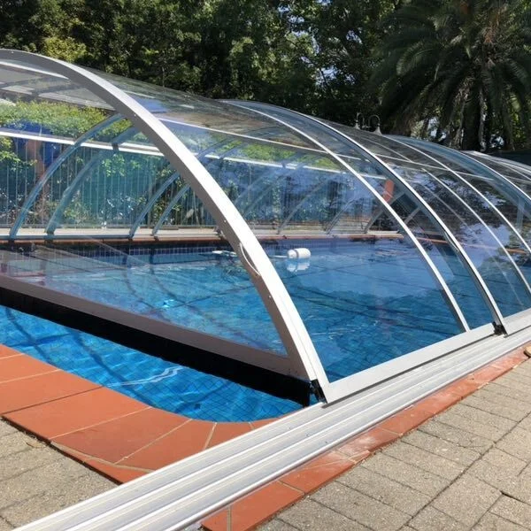 Polycarbonate Swimming Pool Covers Retractable Above Ground Telescopic Pool Enclosures