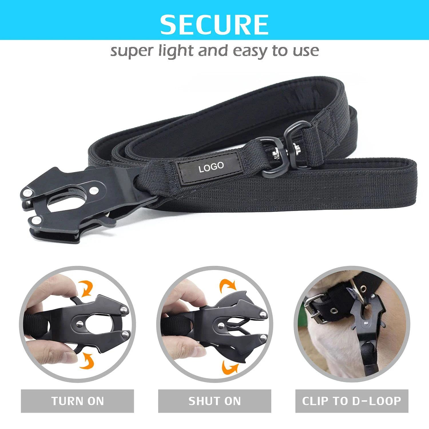 Tactical Nylon Pet Dog Leash With Durable Buckle And Clip,For Large Medium Dogs Training Running