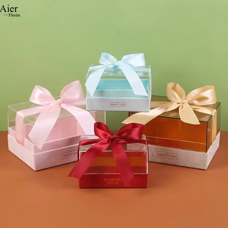 Aierflorist  14*9*8.5cm/ 18*14*11.5cm/20*20*13cm New wedding candy box candy acrylic accompanying hand gift