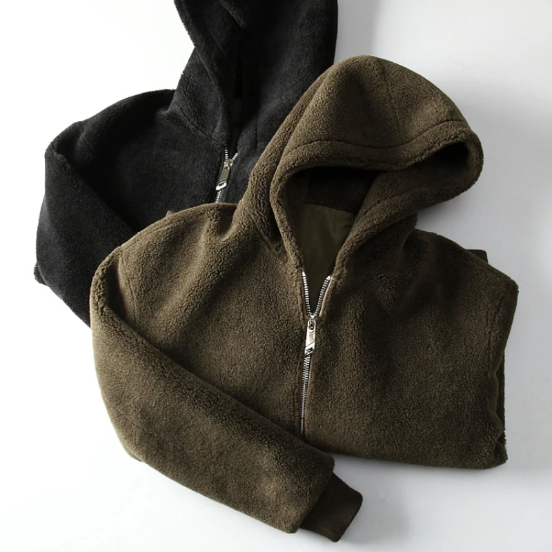 High Quality Warm Breathable Hooded Zipper Winter Clothes Coat Outdoor Windproof Fleece Jacket
