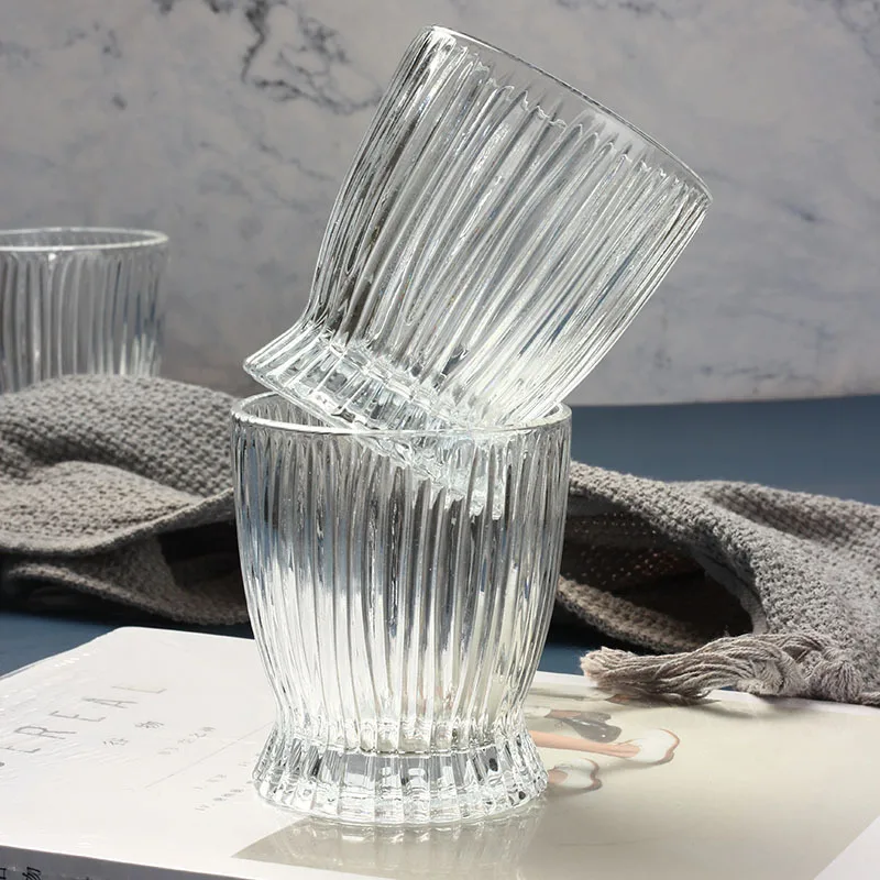 Hot Selling Cheap Glass Beer Steins Whiskey Vertical Crystal Glass Cup Personality Milk Water Cup Tumbler