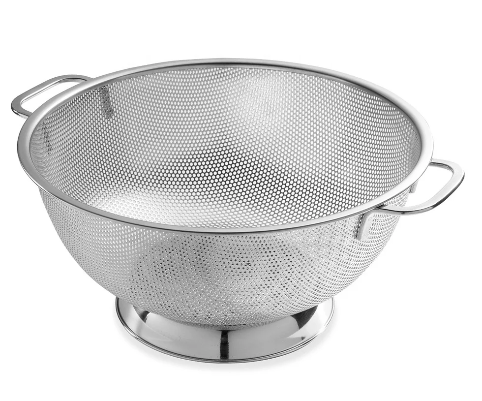 Stainless steel fruit vegetable pasta rice dishwasher colander bowl