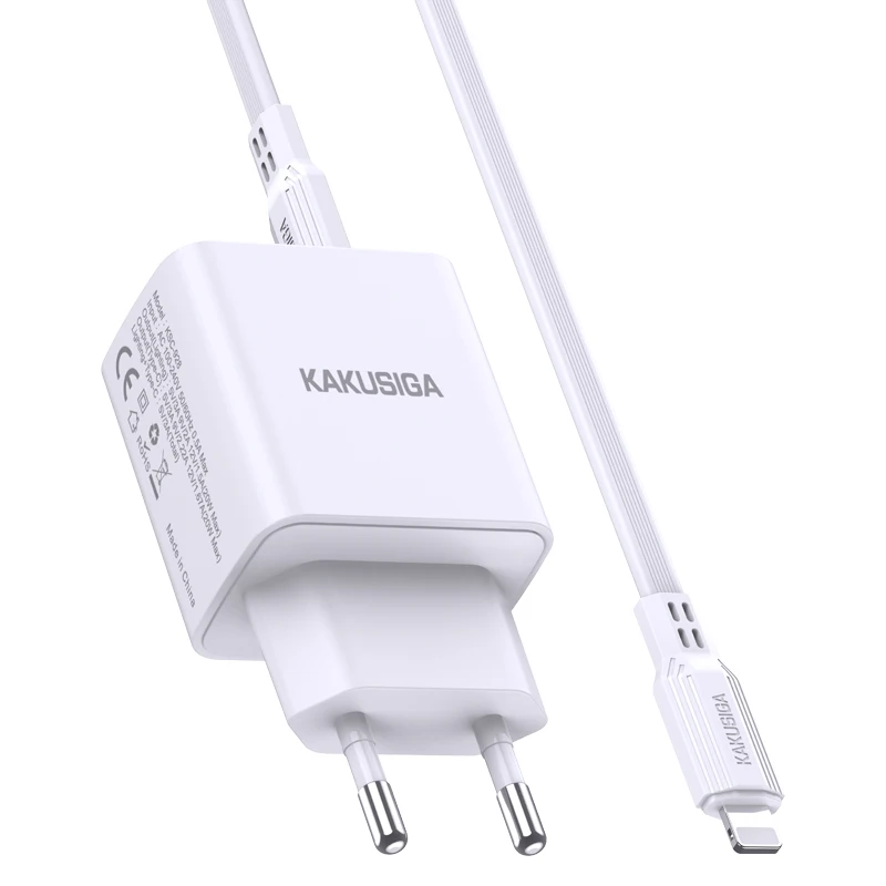 KAKUSIAG&JOKADE  Universal USB Wall Charger PD20W Dual port reverse fast charger set Eu Lighting to type-c reverse charging