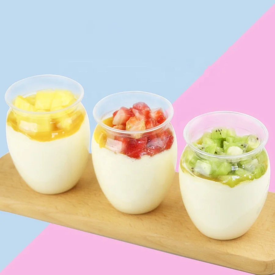 Manufacturer Eco-friendly Cups Plastic Dessert Cups for Cake Transparent China Disposable Food Package Paper Case Cups & Saucers