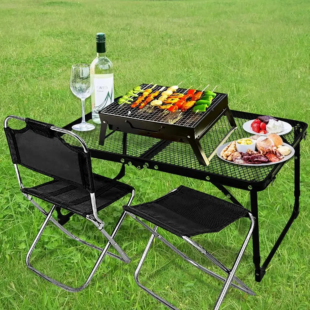 Jinhe Camping small foldable table portable adjustable folding table picnic BBQ  Beach Table