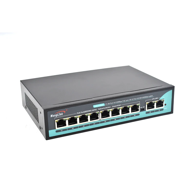 Wanglink megabit 8 port poe+ poe switch quality for cctv