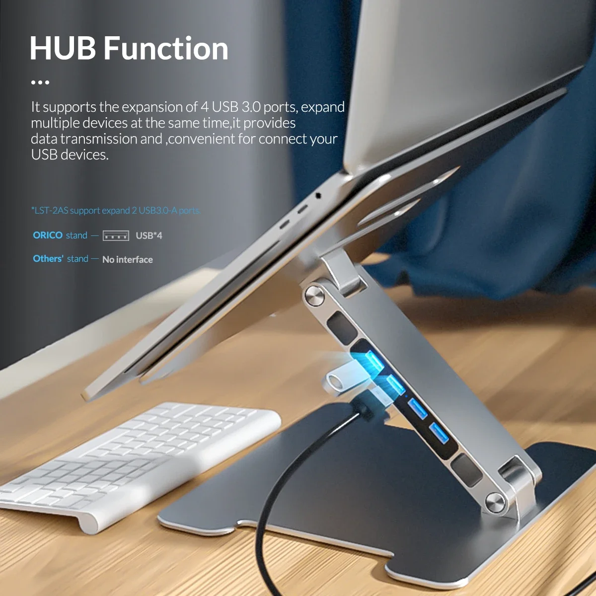 Подставка для ноутбука с USB-концентратором SD-портами алюминиевая складная подставка охлаждения MacBook