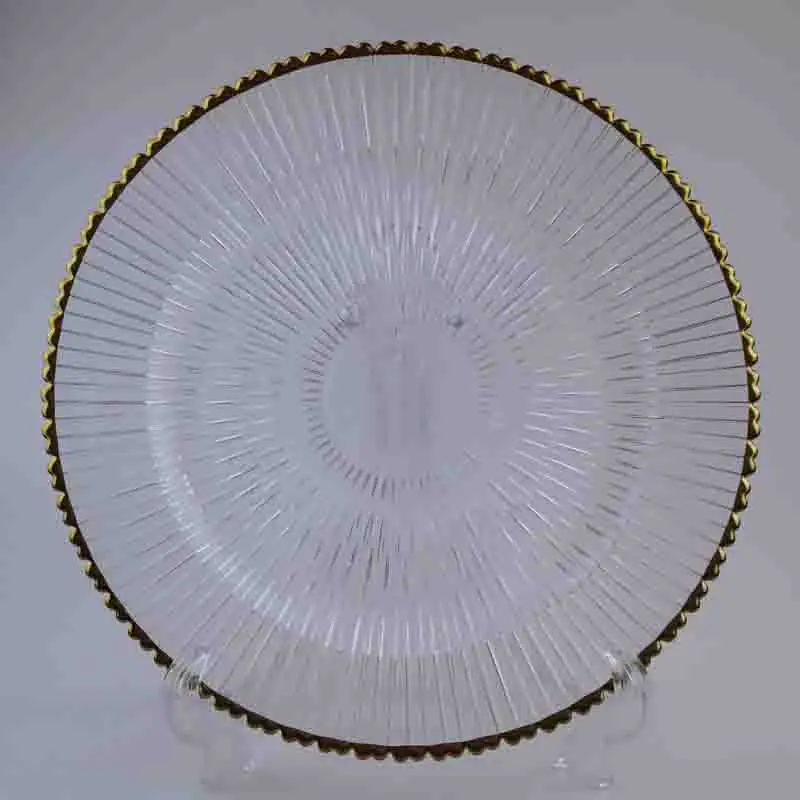 Wedding Blue Charger Plates Wholesale with Glitter