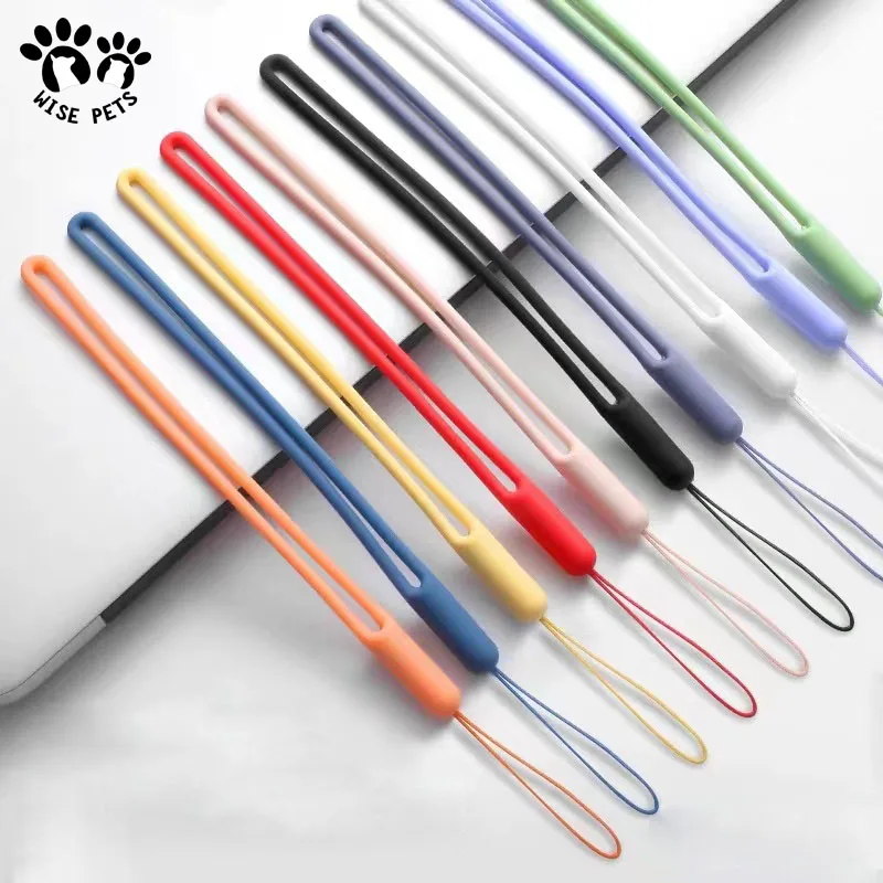 Liquid Silicone Necklace Phone Case Wrist Lanyard Keychain Strap Elastic Rubber Lanyard for iPhone Holder