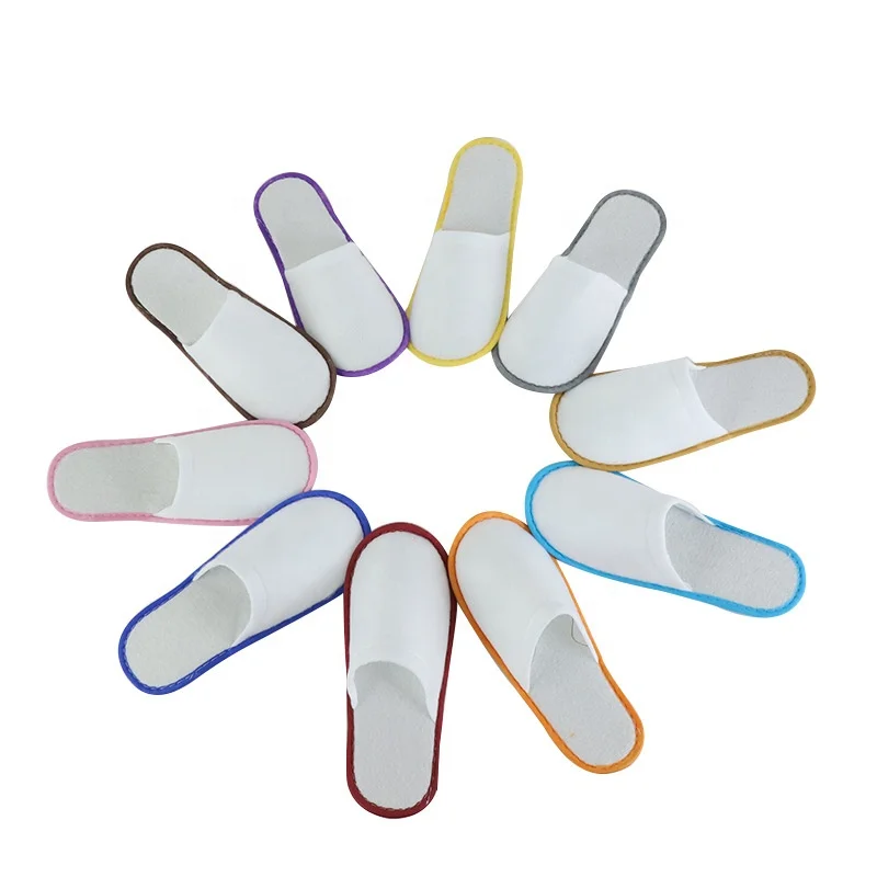 Factory Wholesale Low Price Indoor Bathroom Sandals Napped Fabric Adult White Bathroom Hotel Disposable Slippers For Colombia