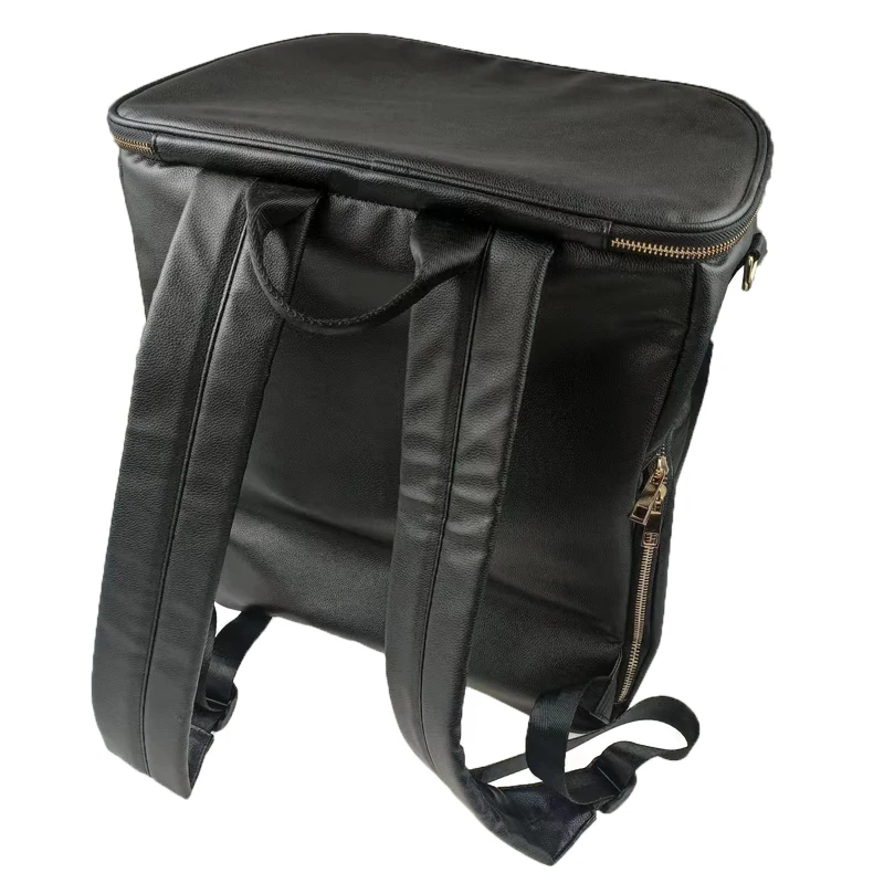 Manufacturer Wholesale Commercial Quality Insulated Food Delivery Waterproof PU Leather Golden Aluminum Foil Backpack Cooler