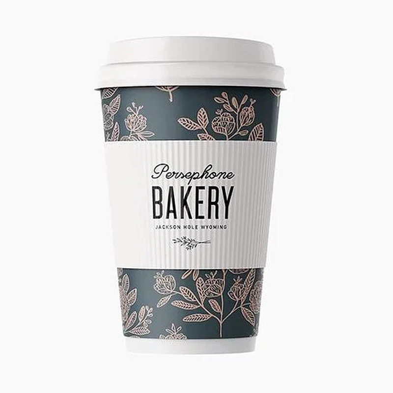 12oz Insulated Double Wall Bio Color-Changing Gradient Cups Individually Packaged Greaseproof Paper Cup