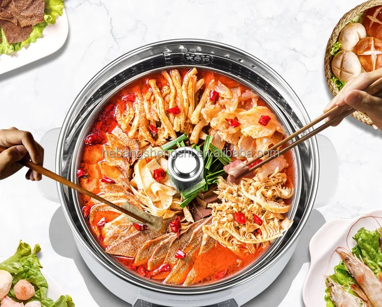  2021 most popular 4L electric automatic lifting hotpot for cooking multifuncional