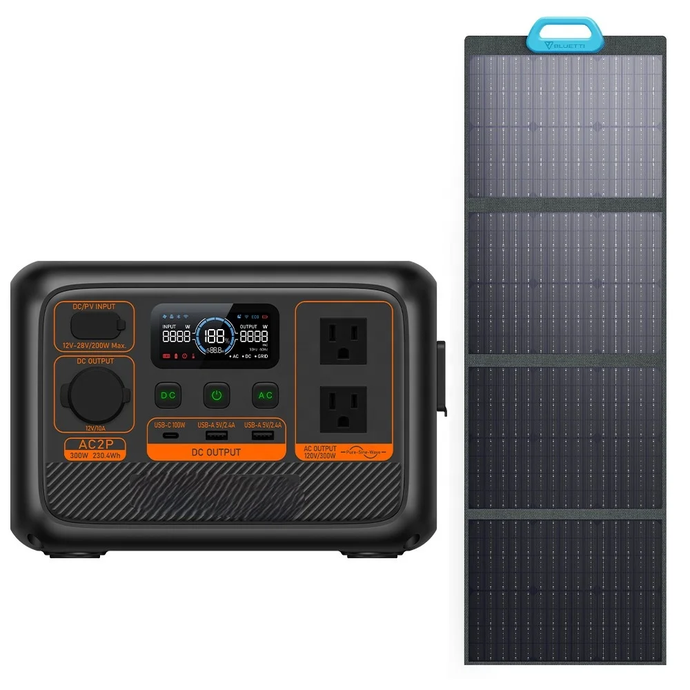 FSENEGY station solar New Products AC2P 230Wh 300w Solar Power Bank 60000mah With Solar Panel PV120 solar power generator
