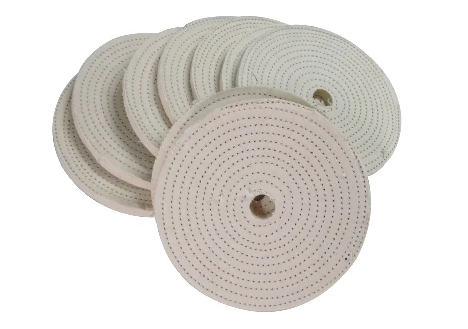 White pure original cotton bufing wheel with stitching polishing wheels