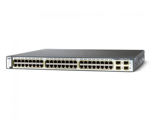WS-C3750V2-48PS-E для Циско Catalyst C3750V2 переключатель 48x Fast Ethernet PoE RJ-45 + 4x1 порт Gigabit Ethernet SFP