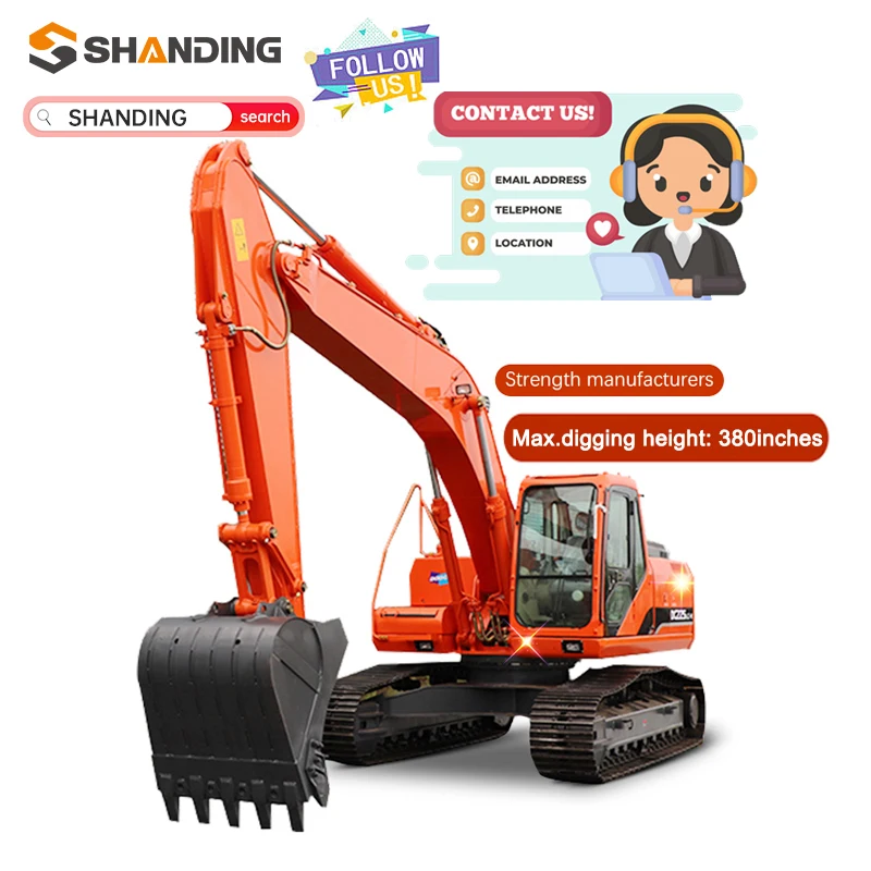 PROMOTION!! Track Excavators 21000kg Big Excavator Digger Six Cylinders Ensure Power Bagger with Tail Turning Radius 9735mm