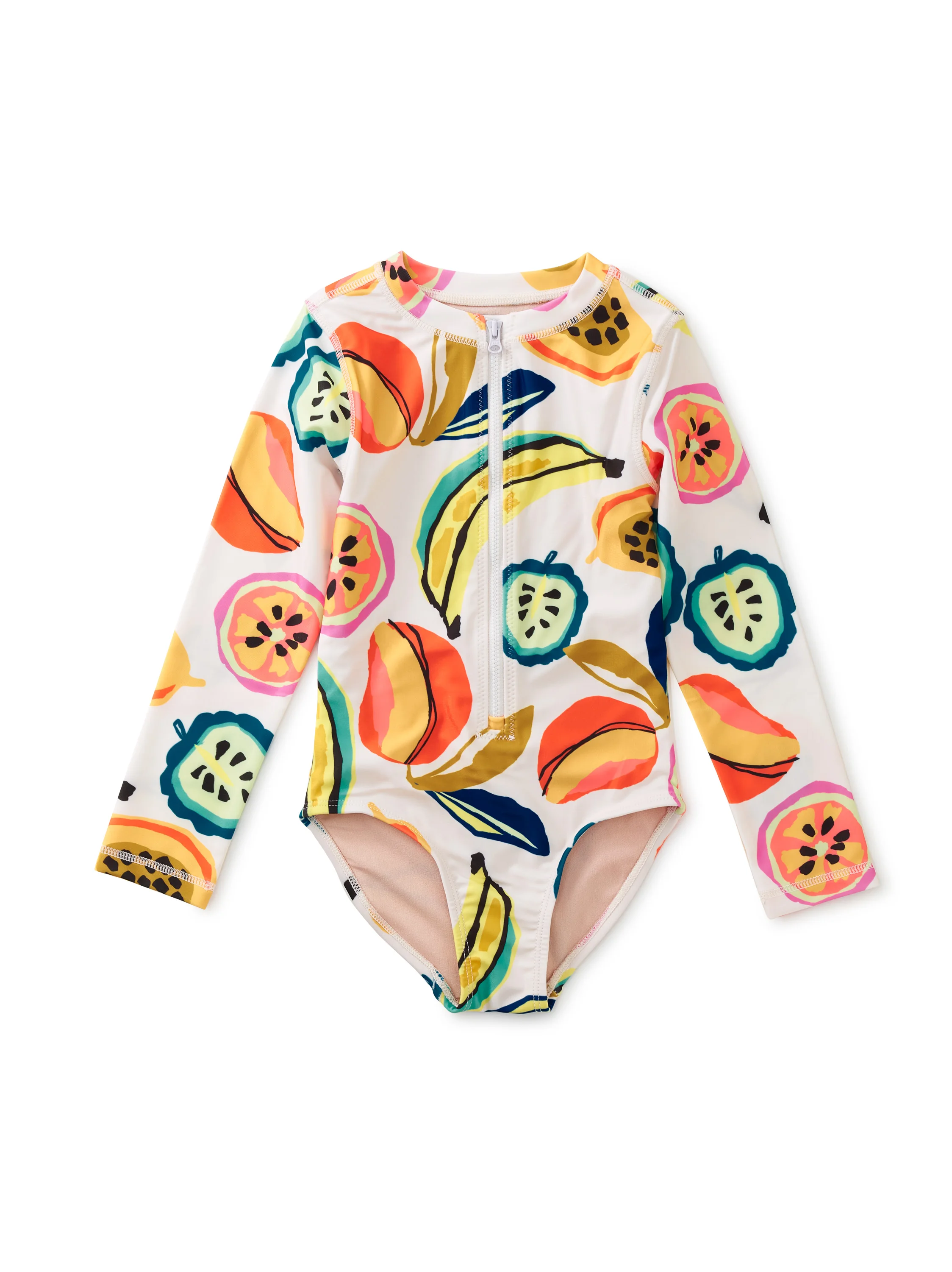 Освежающий индивидуальный цветочный принт UPF 50 + цельный пляжный детский купальник на молнии