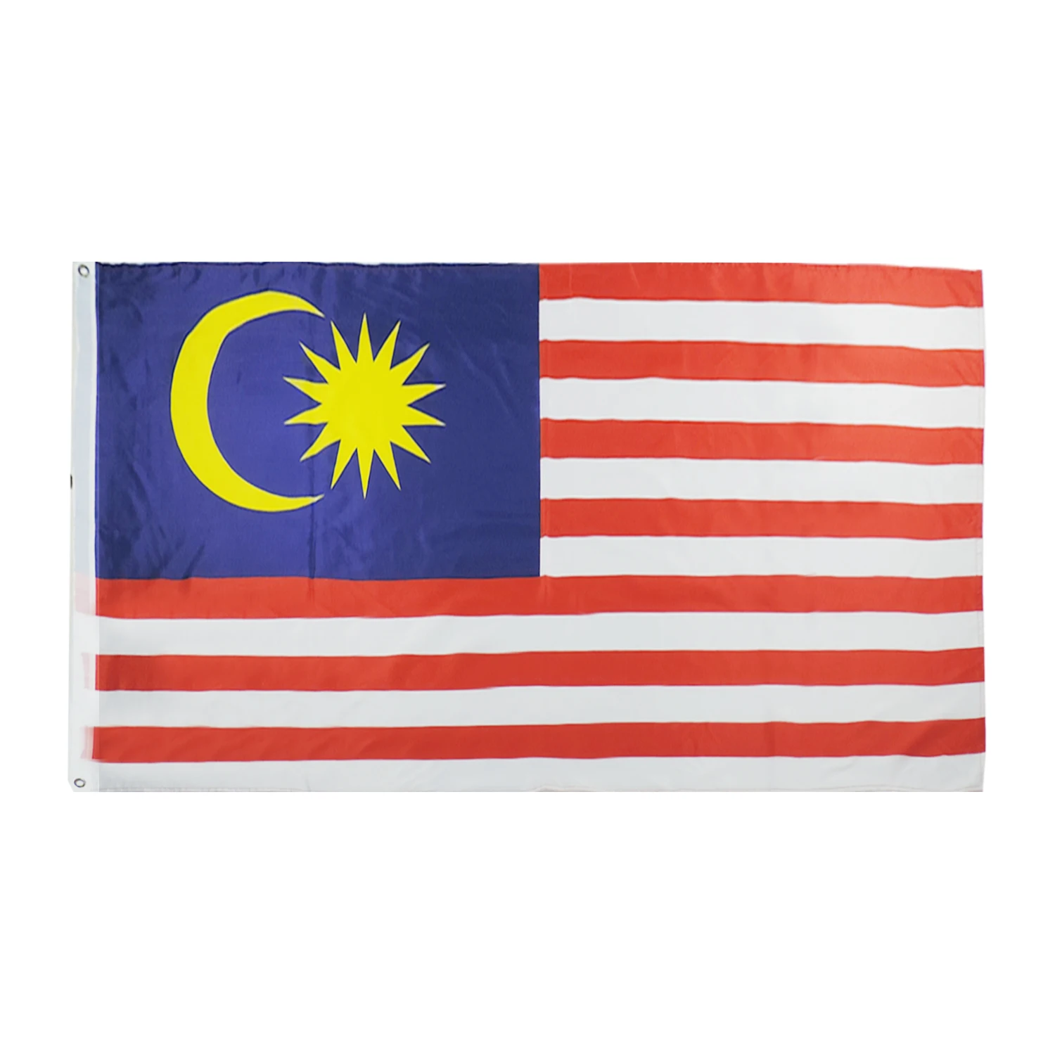 Wholesale polyester silk screen printing banners outdoor Malaysia national flags 3x5ft custom all countries flag with grommets