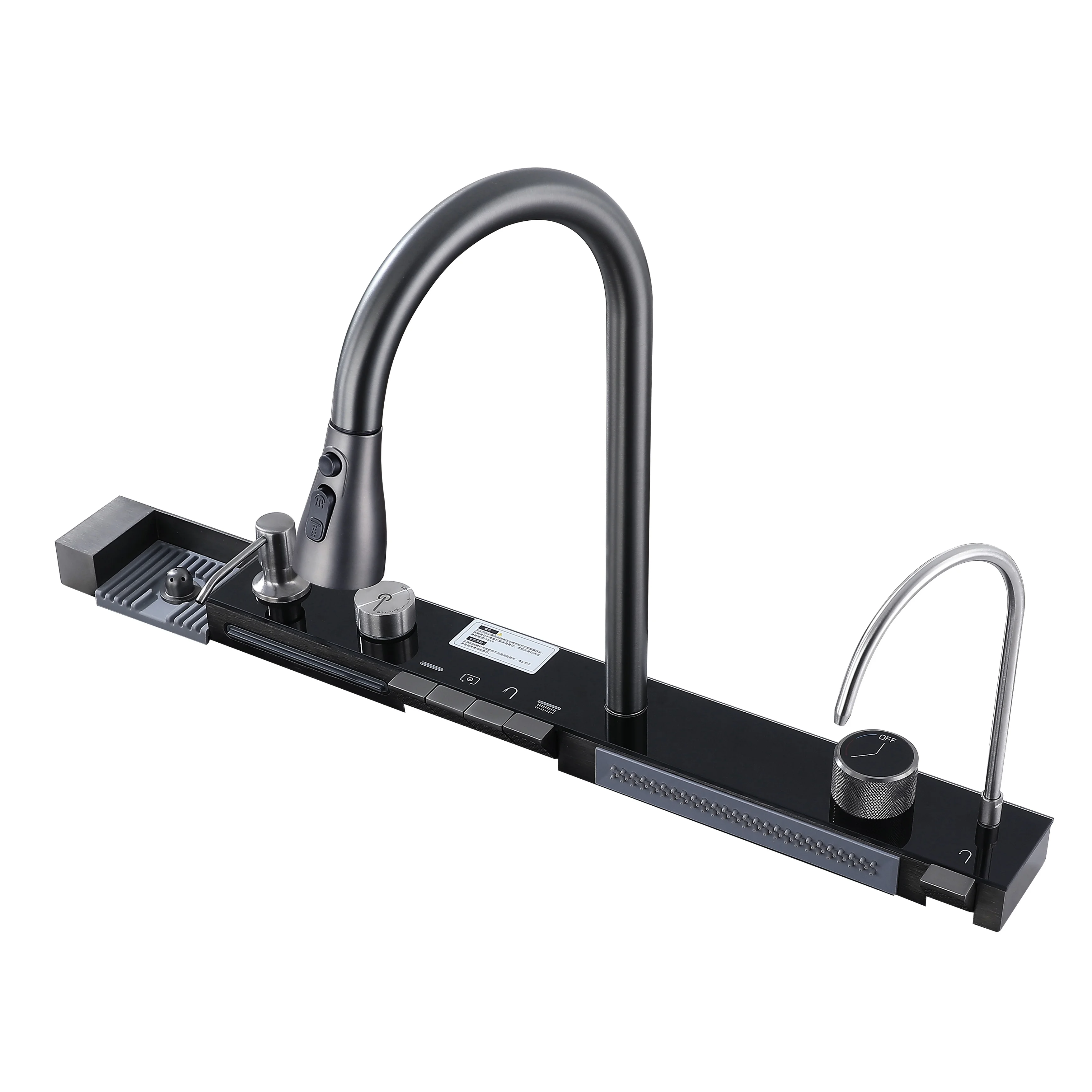 Voriva SUS304 handmade kitchen sink nano black glass washer sink defrosting board kitchen tap Multifunction kitchen sink set