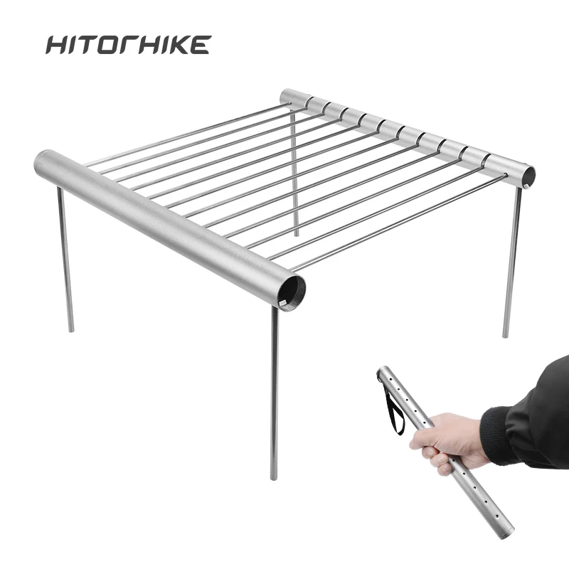 Hitorhike wholesale outdoor portable folding stainless steel BBQ Grill camping charcoal barbecue grill convenient grill