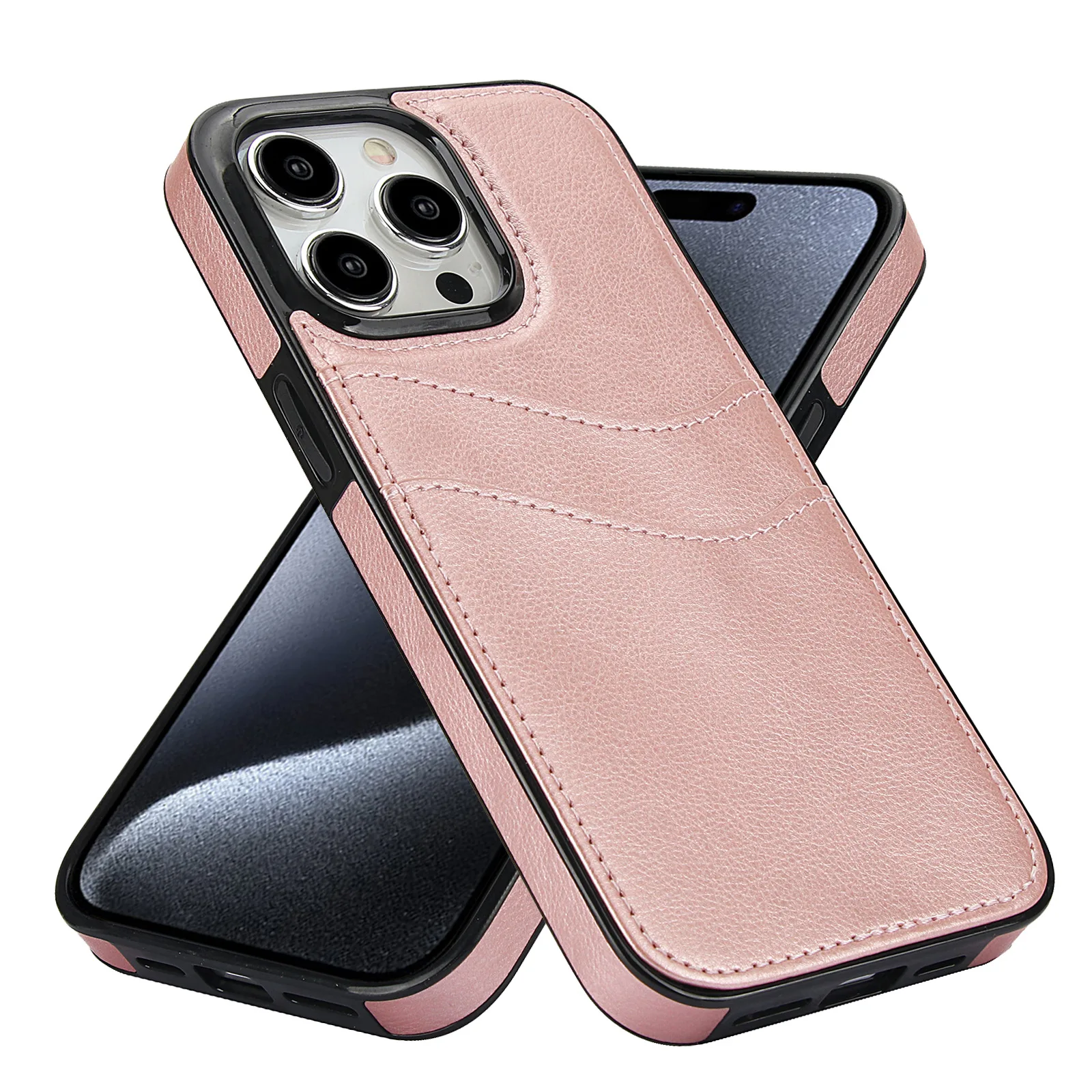 Compatible with Phone 13 Pro Case, Premium Faux Leather Phone Case