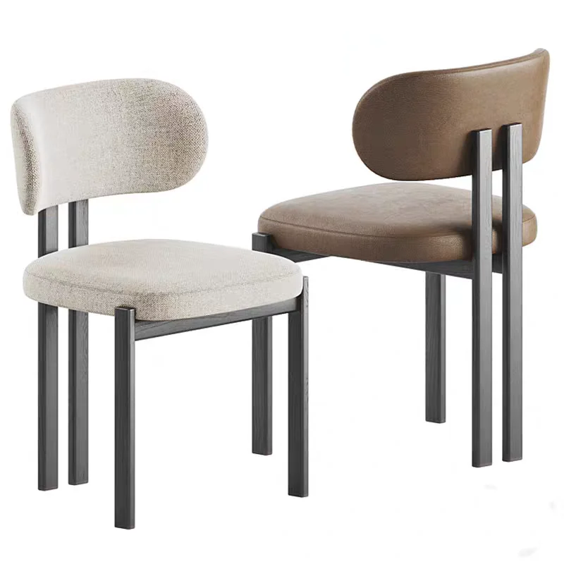 AOMISI CASA Nordic Modern Elegant Restaurant Furniture Solid Wood Kitchen Chair Dining Room Upholstery Fabric Dining Chair