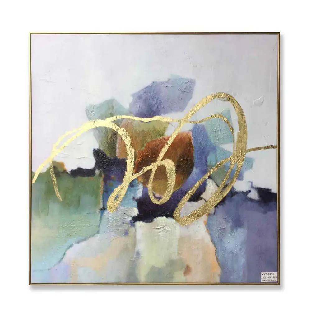 Картина с рамкой, абстрактный пейзаж, цветок, ручная работа, картина маслом на холсте