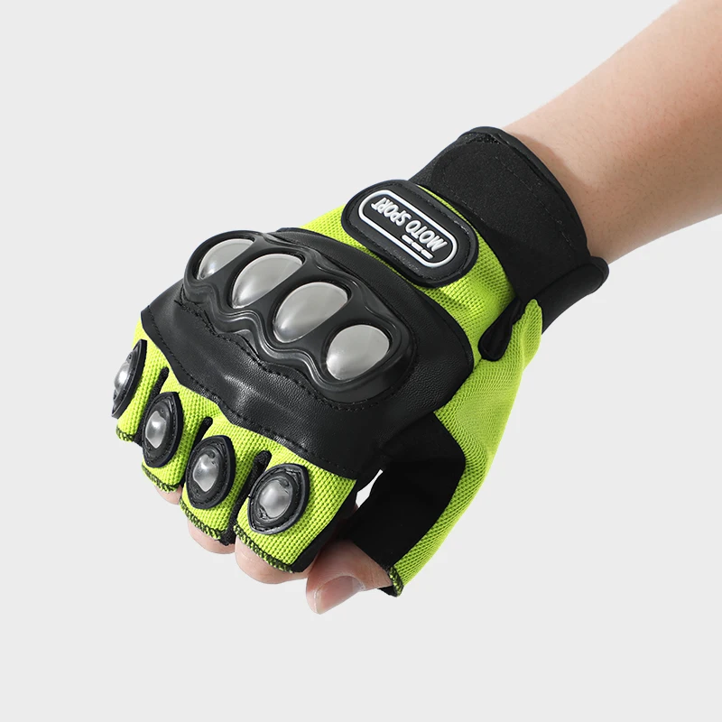 Cheap Half Finger Sport Hard Knuckle Silicone Gel Palm Protection Cycling Gloves