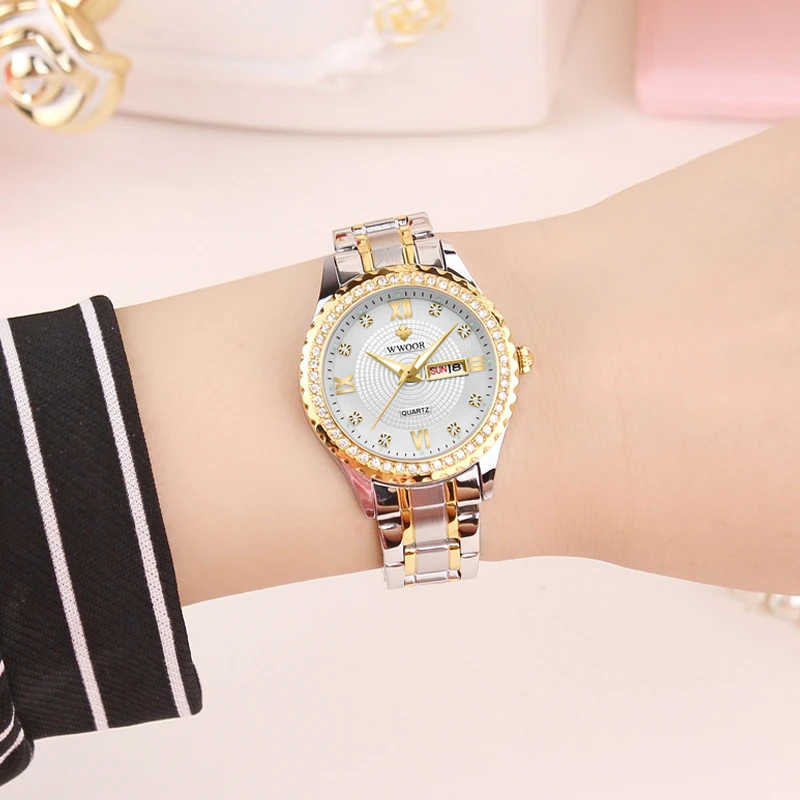 New Arrival WWOOR Private Label Ladies Diamond Watches Popular Business Dress Womens High Quality Stainless Steel Logo Watches