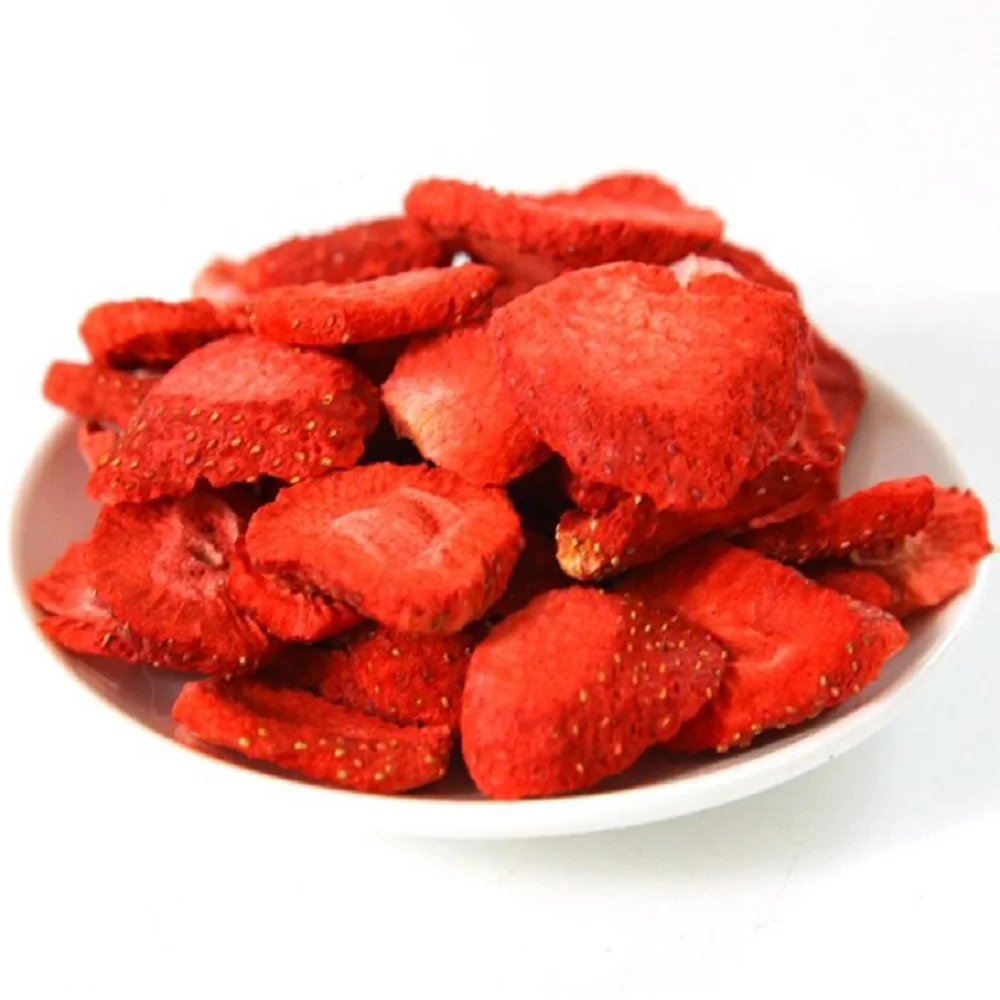 Бесплатный образец, замороженная сухая клубника, порошок, ломтик, цельные Хрустящие фрукты, натуральная замороженная Сушеная Клубника